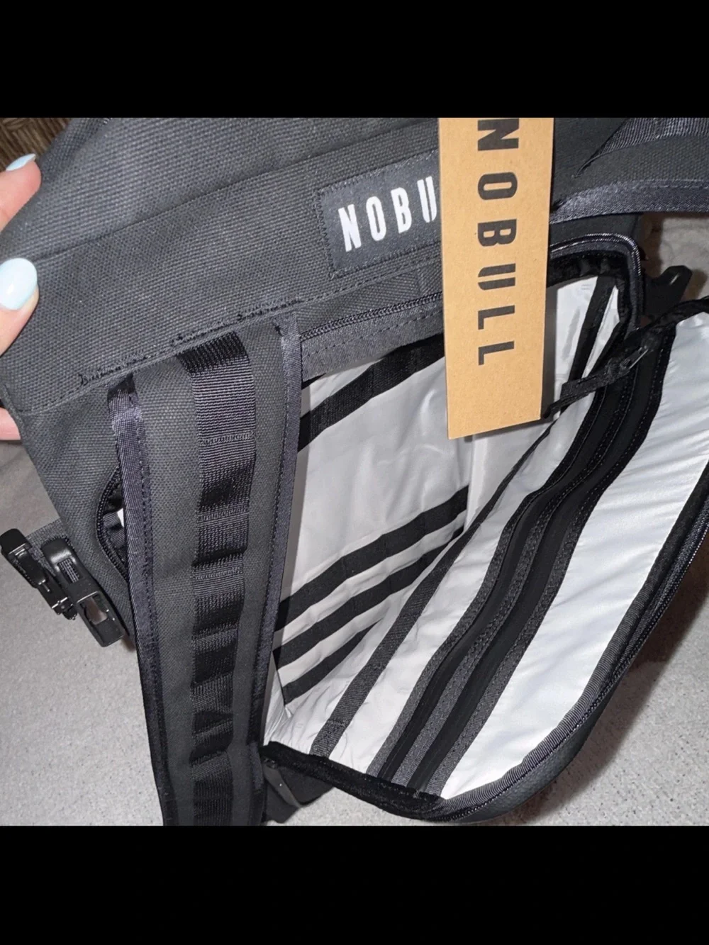 NOBULL Black Hiking Backpack, Zipper Closure, Unisex Adults, New with Tags